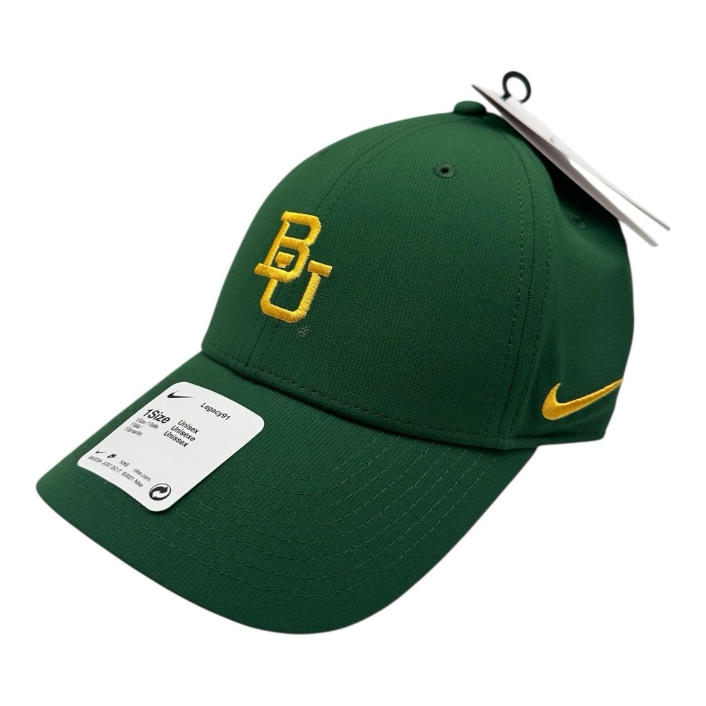 Nike Baylor Bears Hat Cap Green Dri-Fit Legacy 91 OSFM Adjustable Strapback OSFM
